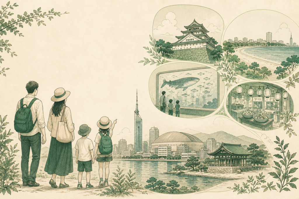 Illustration: Fukuoka with Kids: A Practical 3-Day Family Itinerary (Ages 0–12)