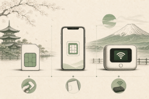 Illustration: SIM vs eSIM vs Pocket WiFi in Japan: A Real Price and Pickup Comparison (2026)