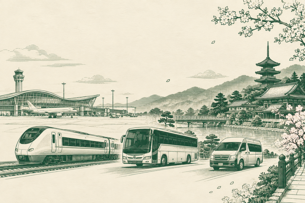 Illustration: Kansai Airport to Kyoto: Haruka vs Bus vs Shared Shuttle, Compared
