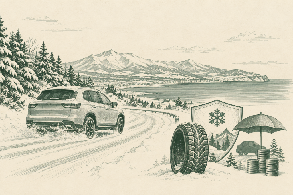 Illustration: Winter Driving in Hokkaido: The Studless Tire Law and What Insurance Really Costs