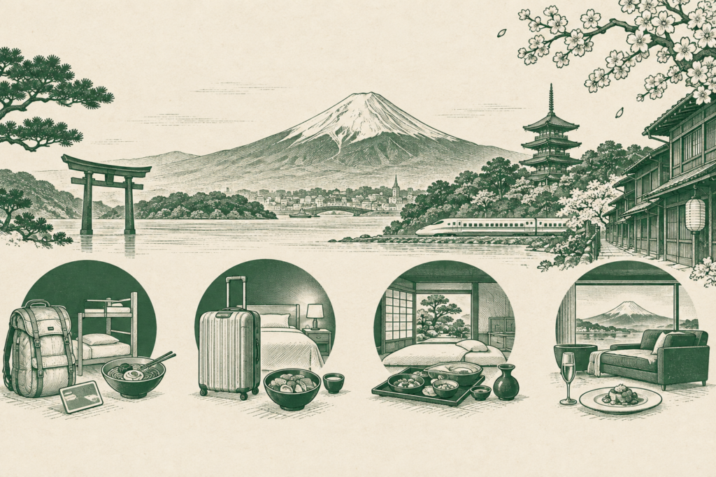 Illustration: Japan Trip Cost by Travel Style: The 2026 Numbers, Sourced and Dated