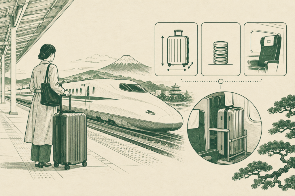 Illustration: Shinkansen Oversized Baggage Rules: Size Limits, Fees and How to Reserve a Seat